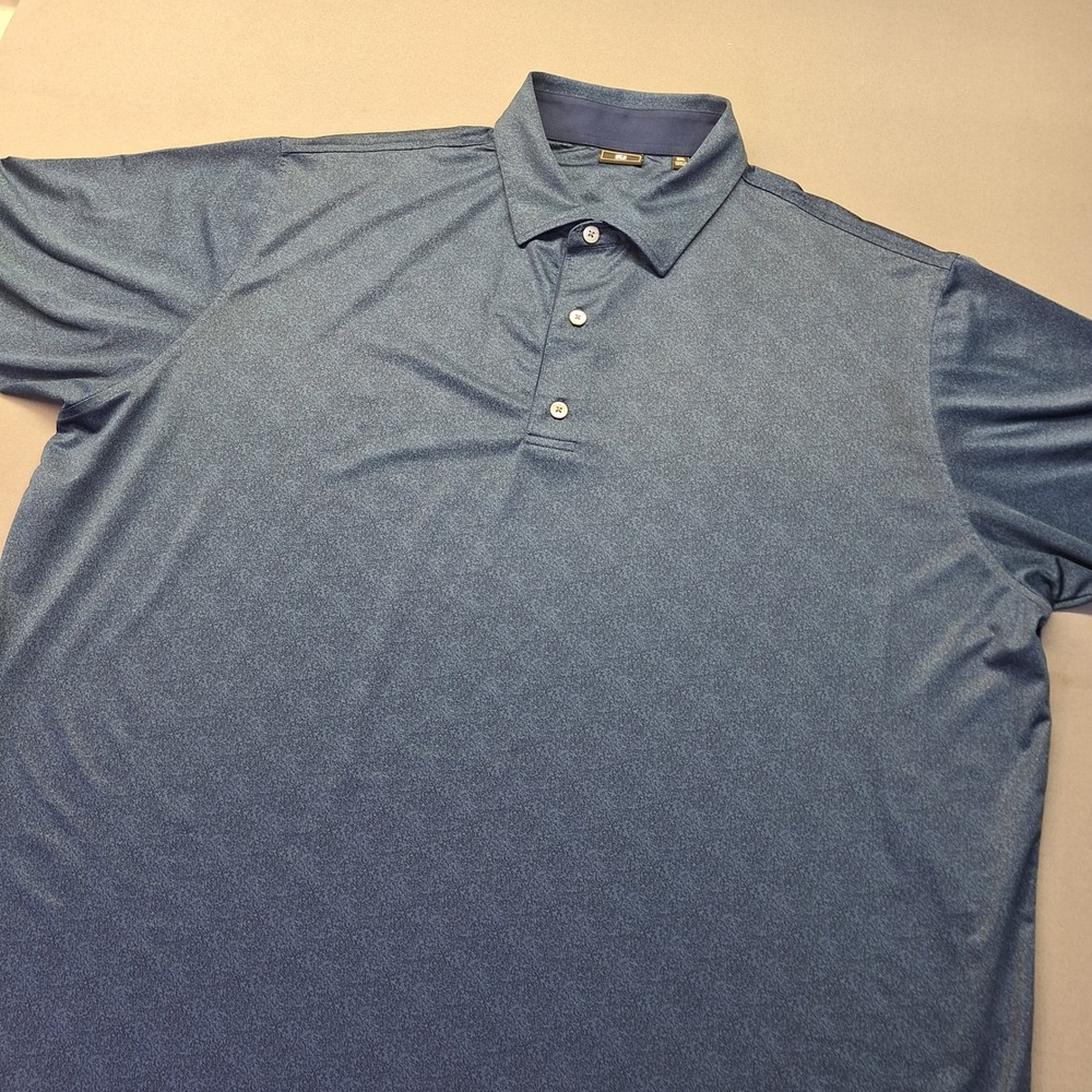 FootJoy Mens 2XL ProDry Heathered Blue Performance Golf Polo Shirt 1723